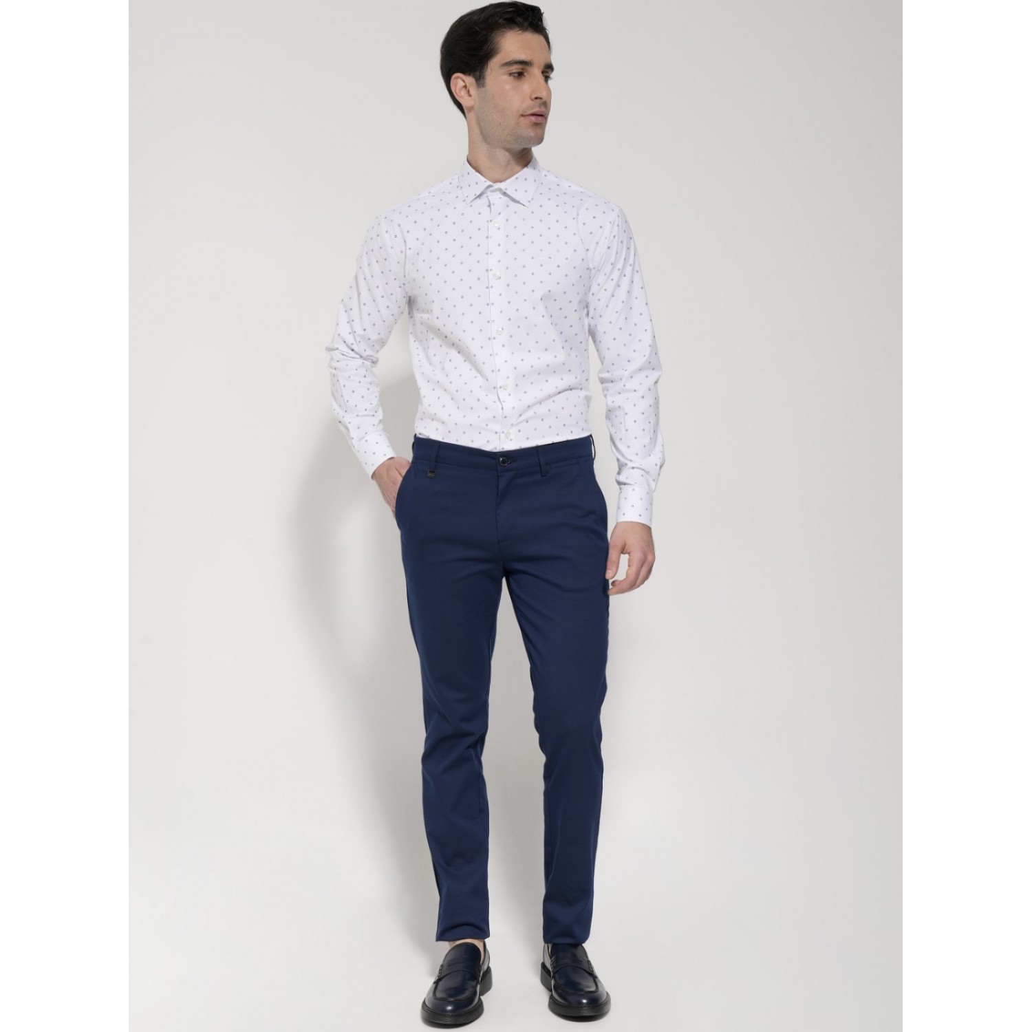 Life Style Butiken LS4483 Μπλε Ανδρικό Υφασμάτινο Παντελόνι Κανονική Εφαρμογή 