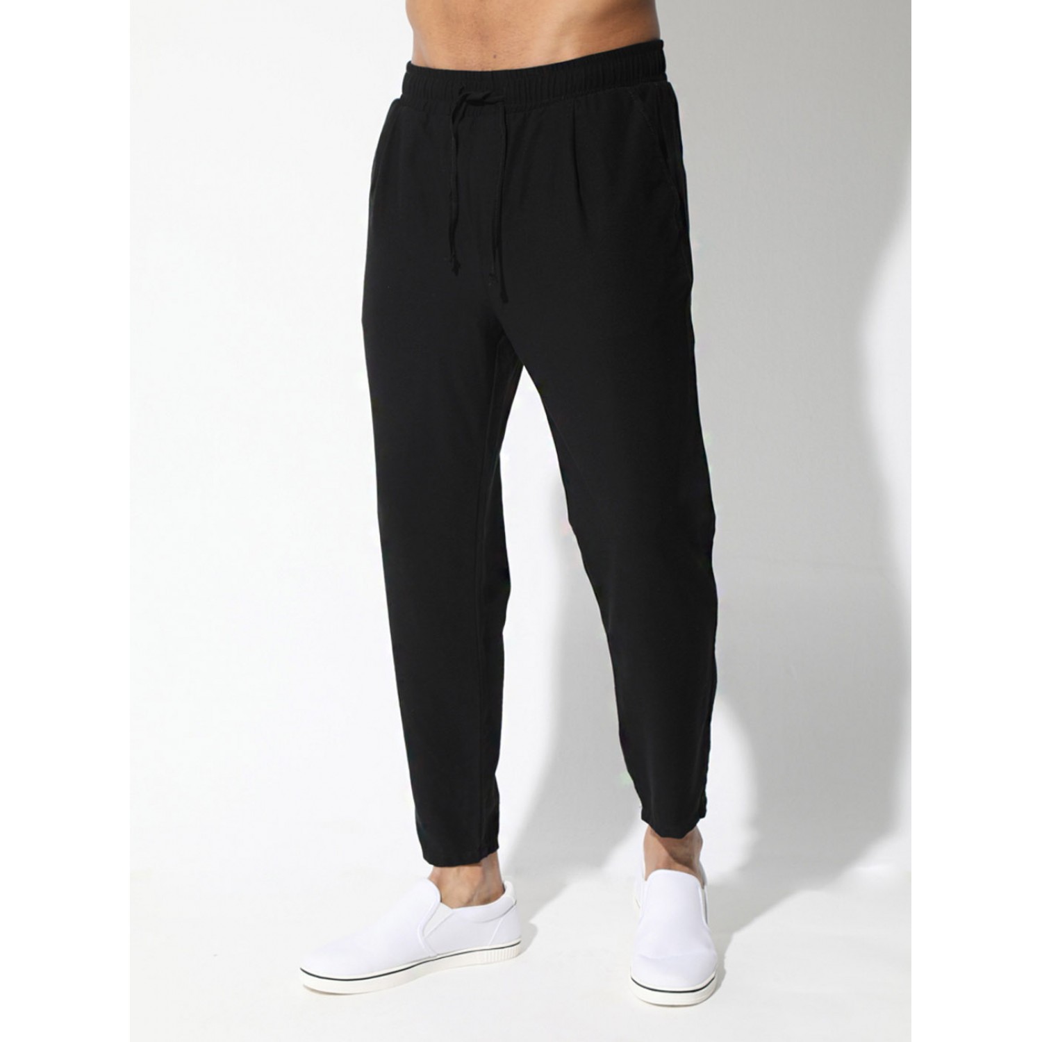 TRESOR Παντελόνι Με Λάστιχο Στην Μέση UGO 4153 Μαύρο