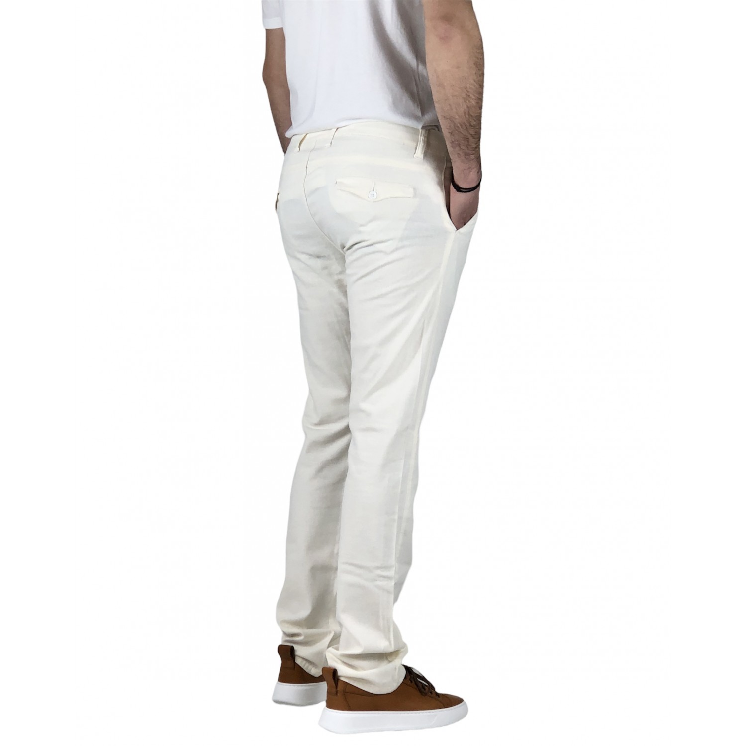 Ανδρικό Τσίνος παντελόνι TRAFFIC L-6030 ECRU