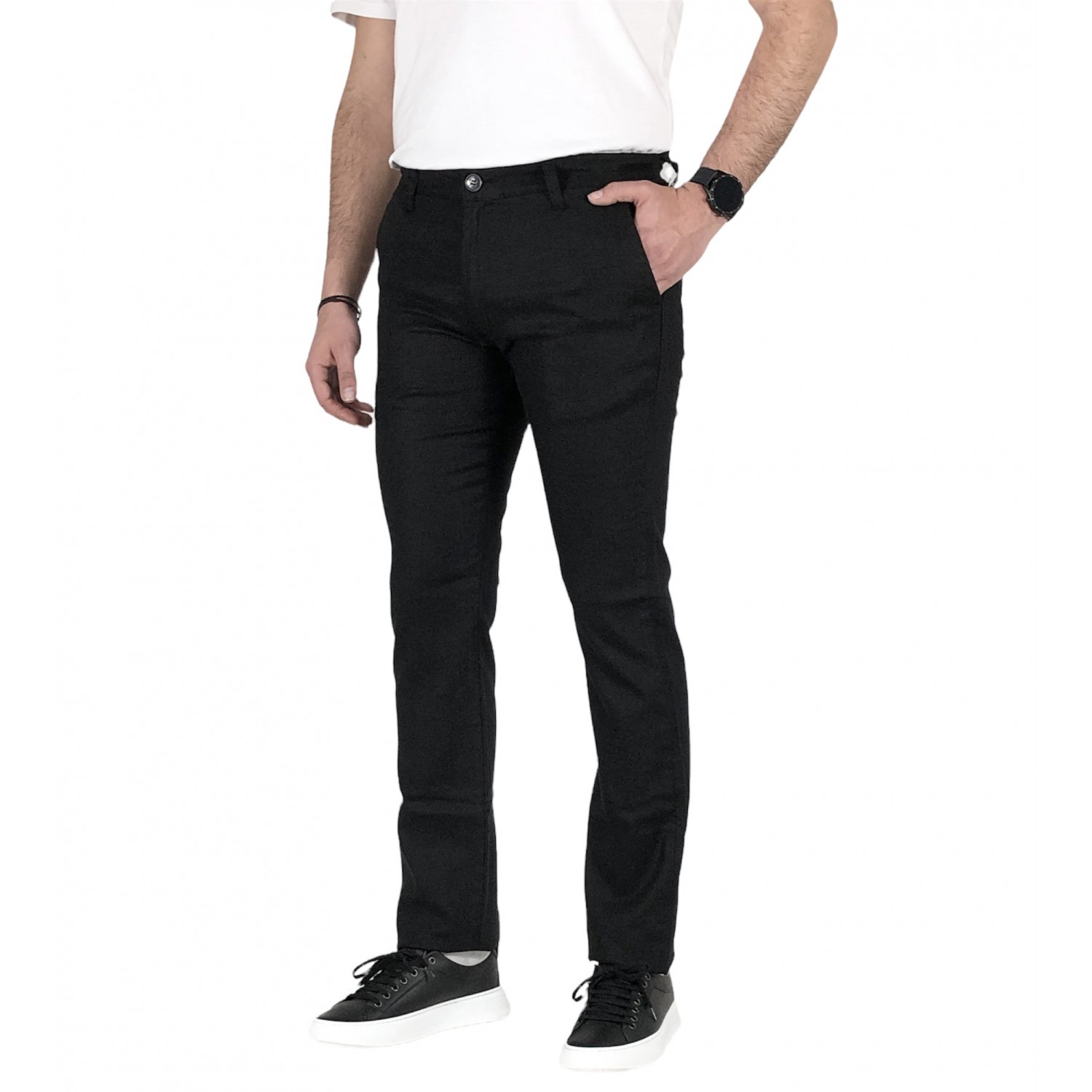 LIFE STYLE BUTIKEN Ανδρικό Τσίνος παντελόνι LS16030 ΜΑΥΡΟ