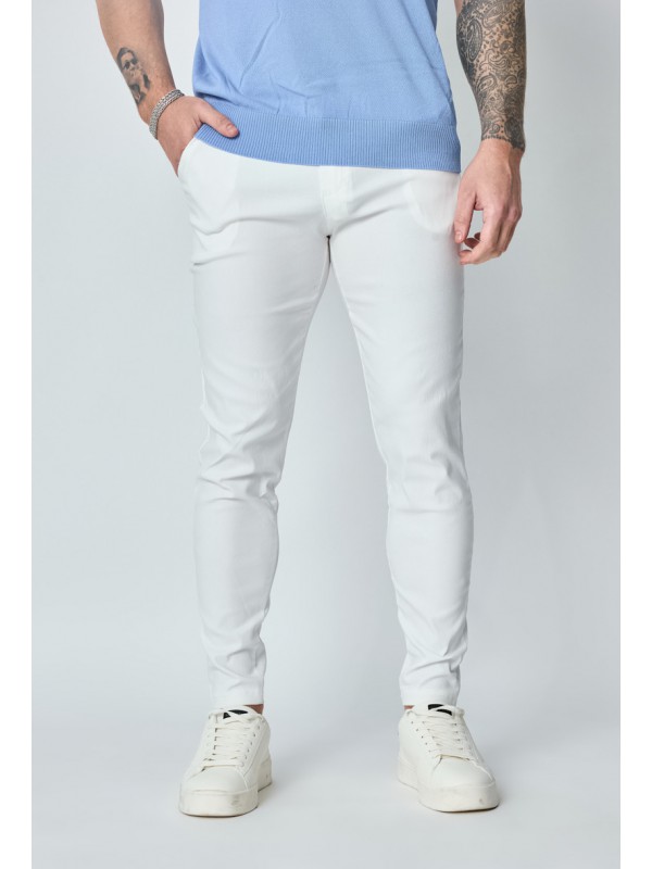 Life Style Butiken Ανδρικό Υφασμάτινο Chino Παντελόνι LS11697 Λευκό