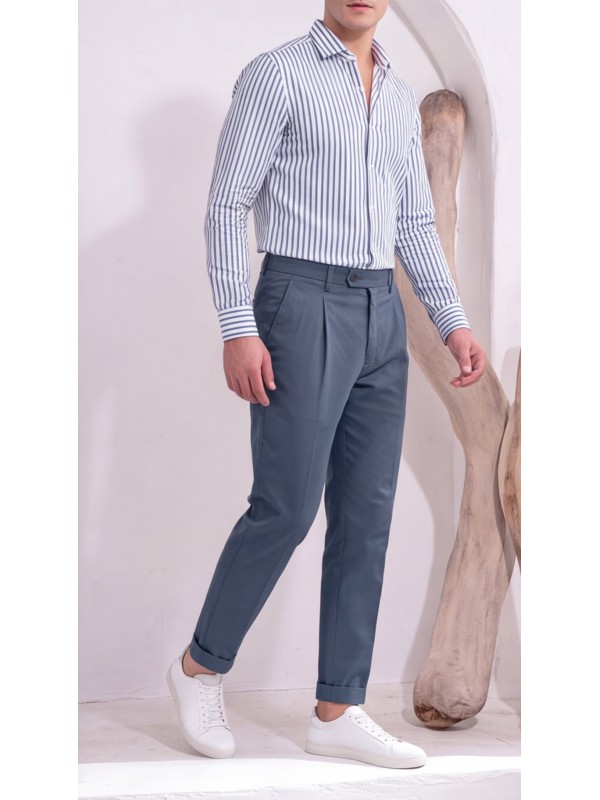 Life Style Butiken Ανδρικό Υφασμάτινο Chino Παντελόνι με πιέτες  LS1126708194004 RAF