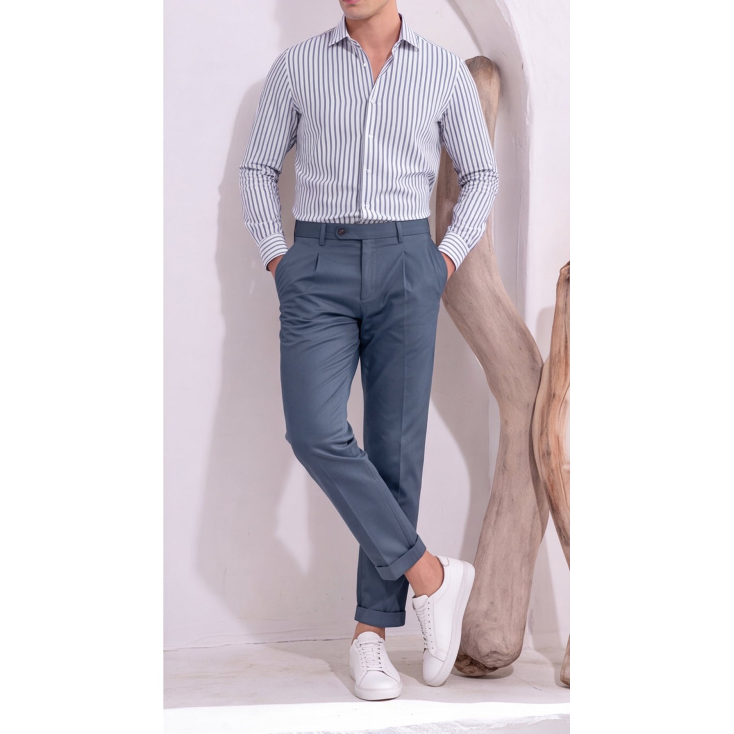 Life Style Butiken Ανδρικό Υφασμάτινο Chino Παντελόνι με πιέτες  LS1126708194004 RAF Ανδρικά