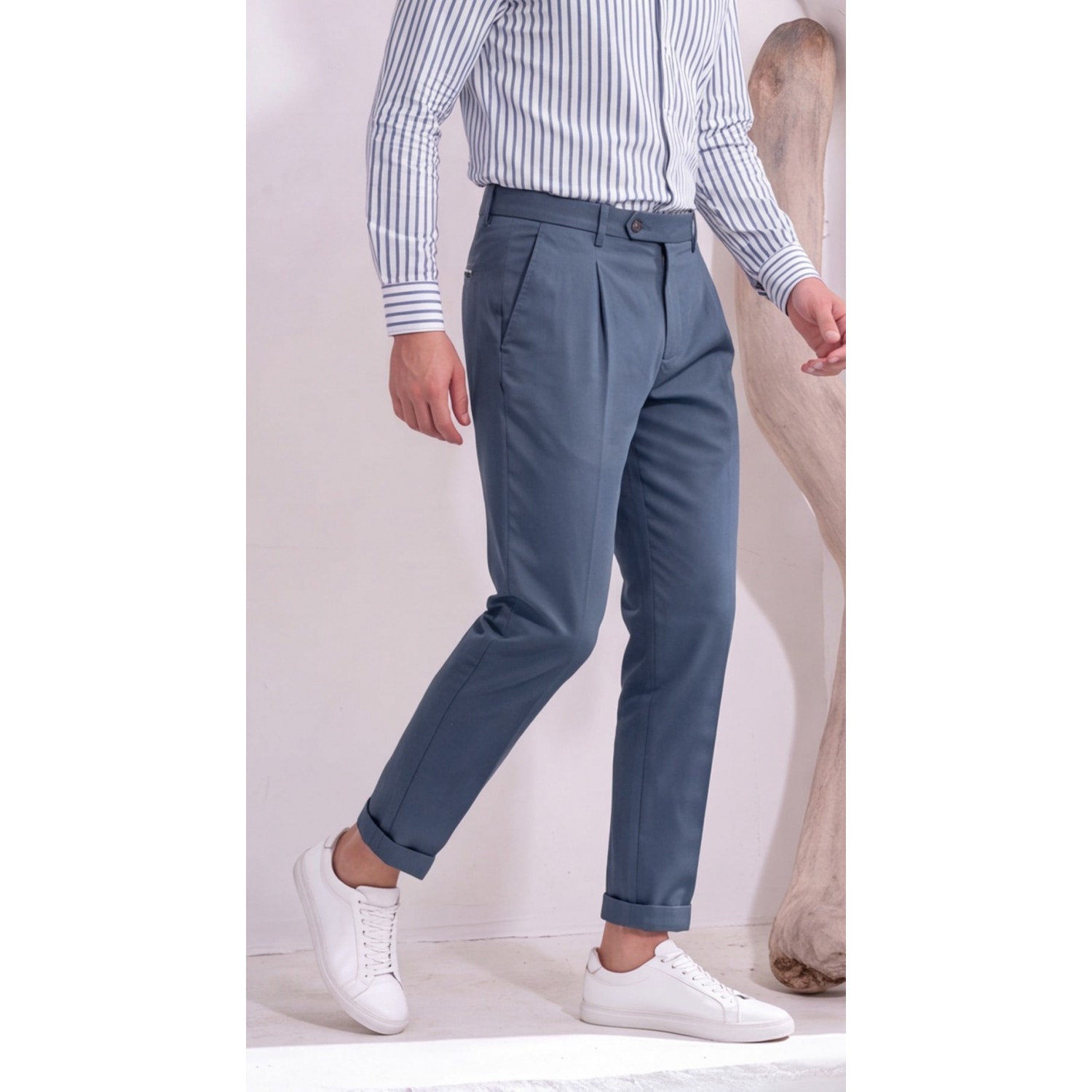 Life Style Butiken Ανδρικό Υφασμάτινο Chino Παντελόνι με πιέτες  LS1126708194004 RAF Ανδρικά