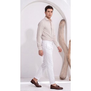 Life Style Butiken Ανδρικό Υφασμάτινο Chino Παντελόνι με πιέτες  LS1126708194000 WHITE Ανδρικά