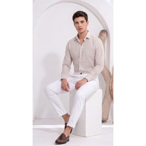 Life Style Butiken Ανδρικό Υφασμάτινο Chino Παντελόνι με πιέτες  LS1126708194000 WHITE Ανδρικά