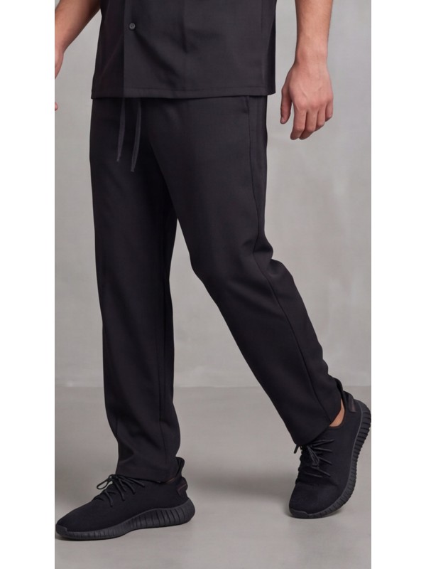 Life Style Butiken Ανδρικό Παντελόνι Baggy με πιέτες LS12010 Black