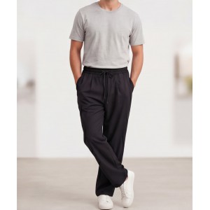Life Style Butiken Ανδρικό Oversize Παντελόνi με πιέτες και λάστιχο με κορδόνια στη μέση LS12023 Black Ανδρικά