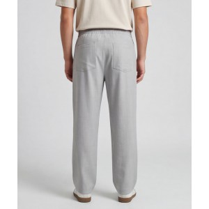 Life Style Butiken Ανδρικό Oversize Παντελόνi με πιέτες και λάστιχο με κορδόνια στη μέση LS12023 Γκρι Ανδρικά
