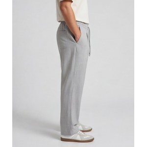 Life Style Butiken Ανδρικό Oversize Παντελόνi με πιέτες και λάστιχο με κορδόνια στη μέση LS12023 Γκρι Ανδρικά