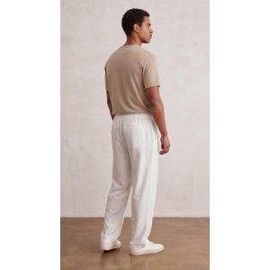 Life Style Butiken Ανδρικό Oversize Παντελόνi με πιέτες και λάστιχο με κορδόνια στη μέση LS12023 Λευκό Ανδρικά