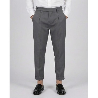 Life Style Butiken Ανδρικό Υφασμάτινο Παντελόνι με πιέτες LS13392 Γκρι