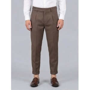Life Style Butiken Ανδρικό Υφασμάτινο Παντελόνι με πιέτες LS13392 Καφέ