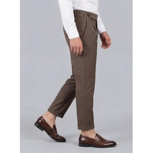 Life Style Butiken Ανδρικό Υφασμάτινο Παντελόνι με πιέτες LS13392 Καφέ