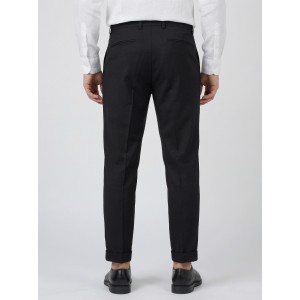 Life Style Butiken Ανδρικό Υφασμάτινο Παντελόνι με πιέτες LS13392 Black