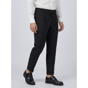 Life Style Butiken Ανδρικό Υφασμάτινο Παντελόνι με πιέτες LS13392 Black