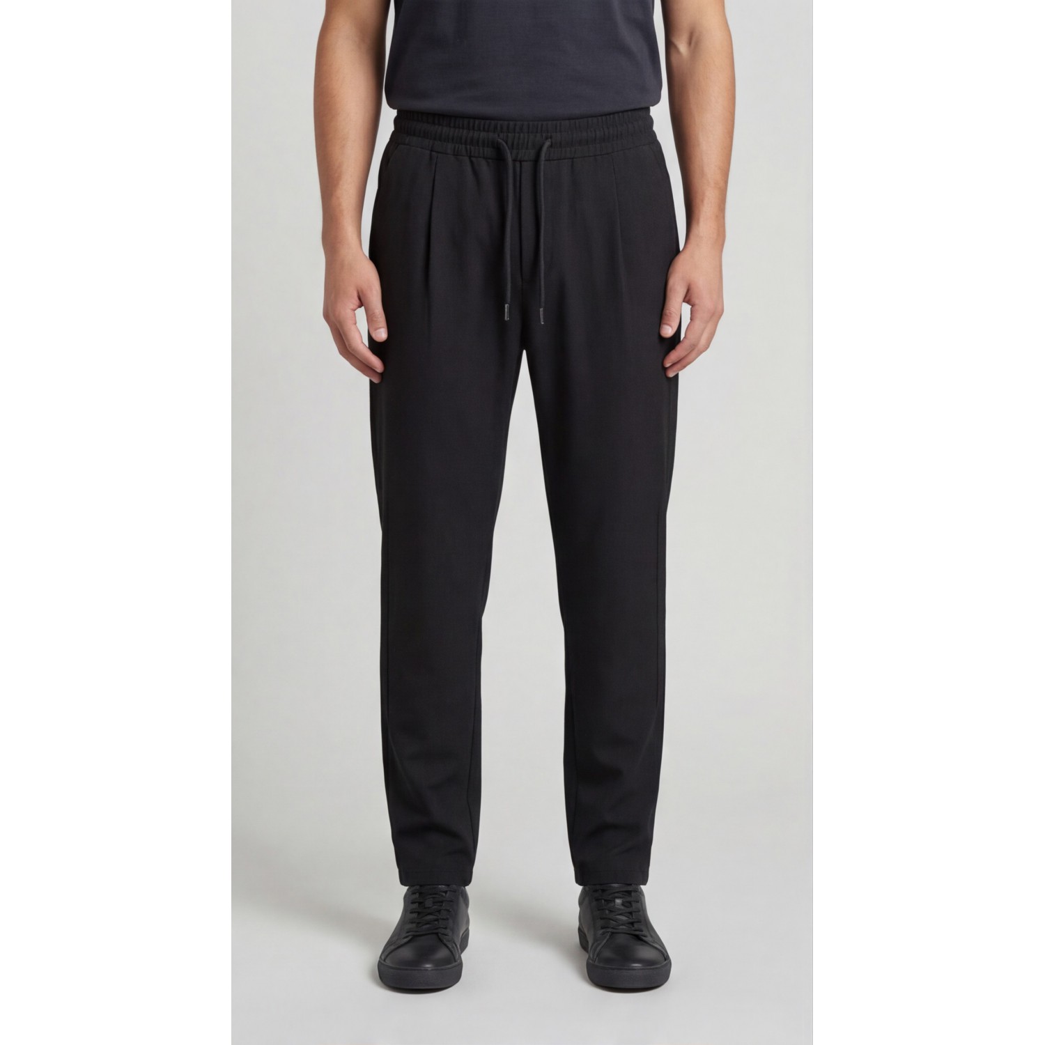 Life Style Butiken Ανδρικό Υφασμάτινο Παντελόνι με πιέτες LS1400 Black