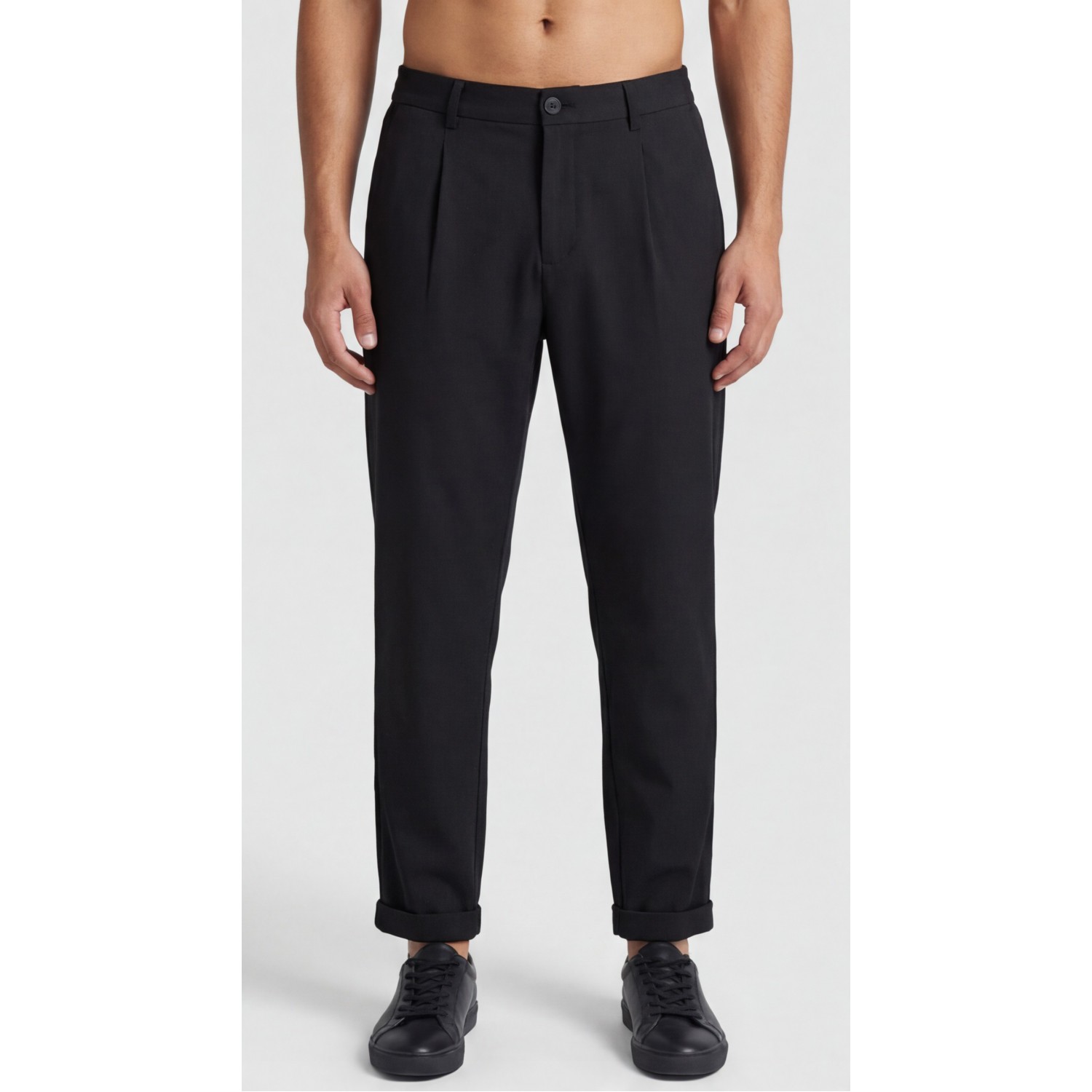 Life Style Butiken Ανδρικό Υφασμάτινο Παντελόνι με πιέτες LS1405 Black