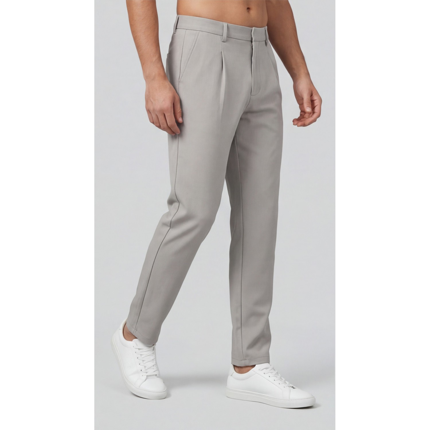 Life Style Butiken Ανδρικό Υφασμάτινο Παντελόνι με πιέτες LS14694-1 Γκρι