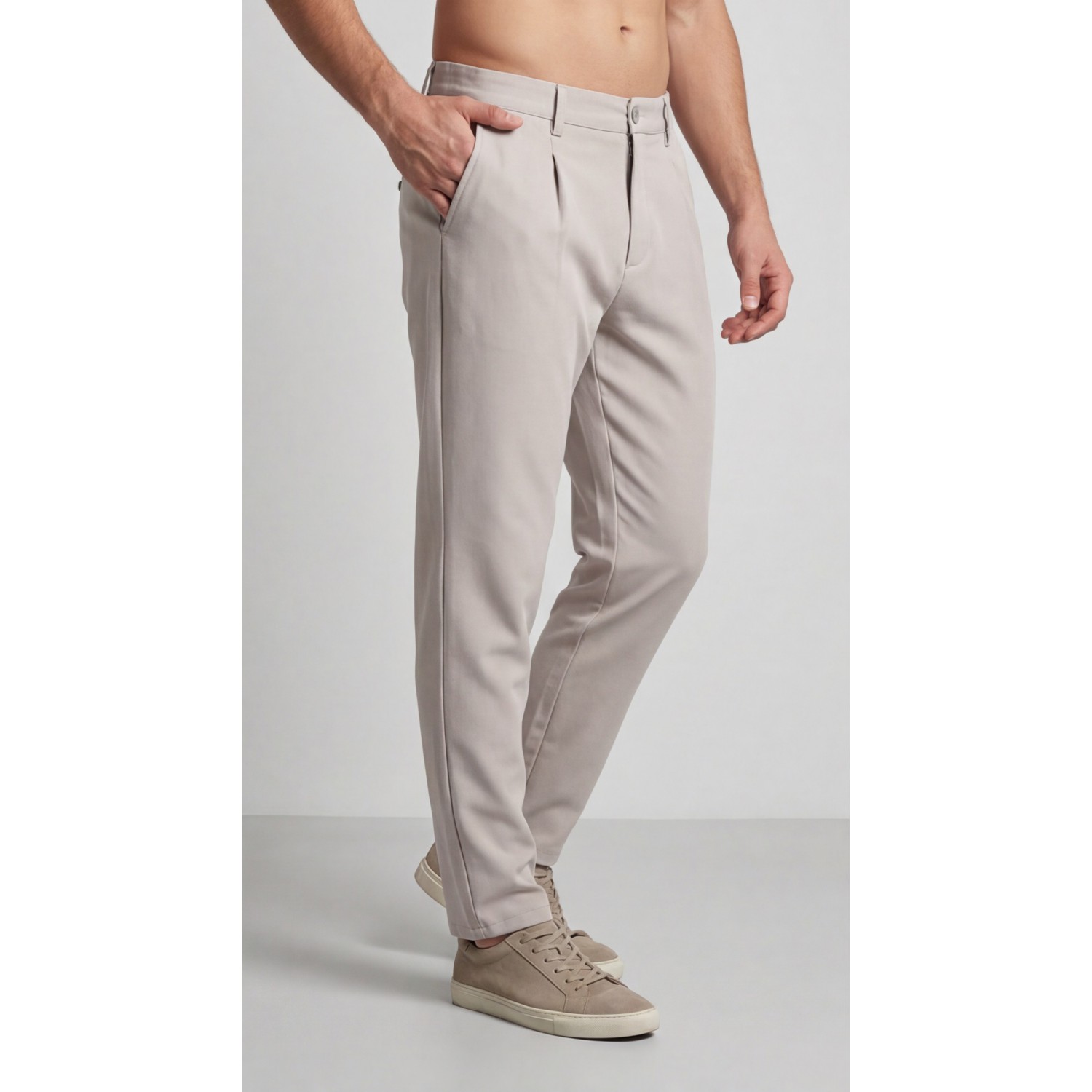 Life Style Butiken Ανδρικό Υφασμάτινο Παντελόνι με πιέτες LS14694-1 'Αμμου