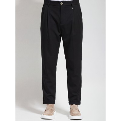 Life Style Butiken Ανδρικό Παντελόνι με Λάστιχο στη Μέση LS14708 Black