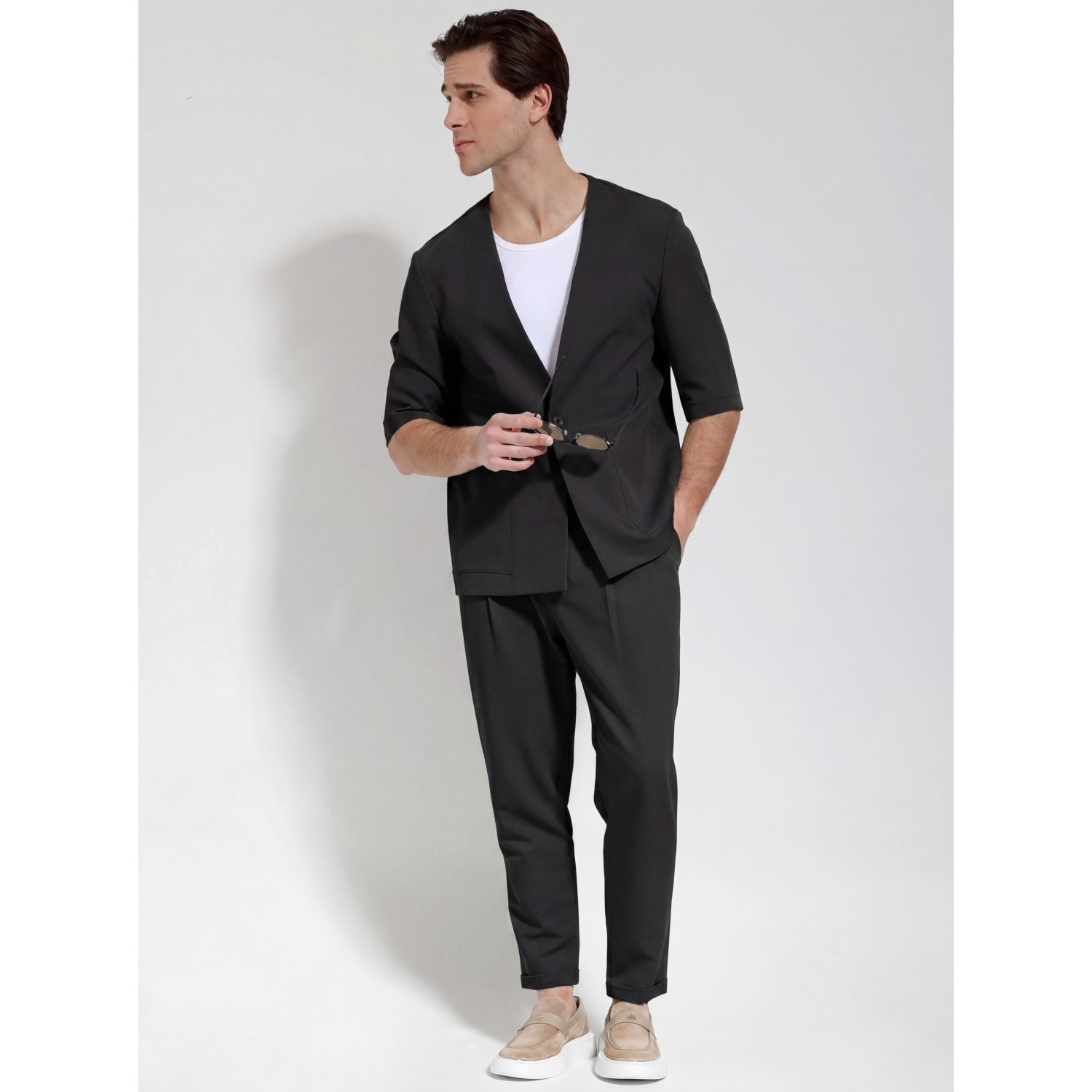 Life Style Butiken Ανδρικό Παντελόνι με Λάστιχο στη Μέση LS14708 Black