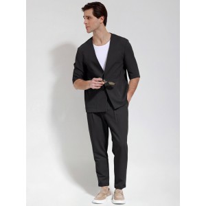 Life Style Butiken Ανδρικό Παντελόνι με Λάστιχο στη Μέση LS14708 Black