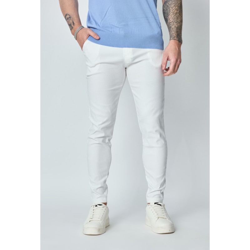 Life Style Butiken Ανδρικό Υφασμάτινο Chino Παντελόνι LS11697 Λευκό Ανδρικά
