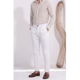 Life Style Butiken Ανδρικό Υφασμάτινο Chino Παντελόνι με πιέτες  LS1126708194000 WHITE 1