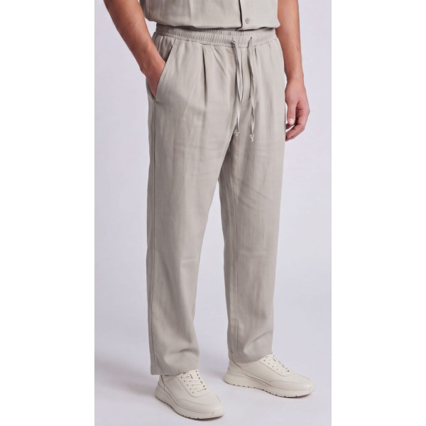 Life Style Butiken Ανδρικό Παντελόνι Baggy με πιέτες LS12010 SAND