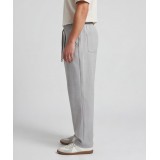 Life Style Butiken Ανδρικό Oversize Παντελόνi με πιέτες και λάστιχο με κορδόνια στη μέση LS12023 Γκρι 6