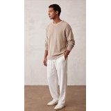 Life Style Butiken Ανδρικό Oversize Παντελόνi με πιέτες και λάστιχο με κορδόνια στη μέση LS12023 Λευκό 6