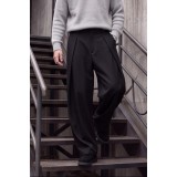 Life Style Butiken Ανδρικό Relaxed Fit Παντελόνι με Πιέτες Μπροστά Φαρδύ Παντελόνι με Ελαστικότητα LS12691 Μαύρο 1
