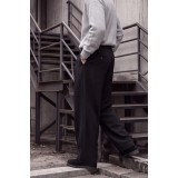 Life Style Butiken Ανδρικό Relaxed Fit Παντελόνι με Πιέτες Μπροστά Φαρδύ Παντελόνι με Ελαστικότητα LS12691 Μαύρο 3