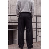 Life Style Butiken Ανδρικό Relaxed Fit Παντελόνι με Πιέτες Μπροστά Φαρδύ Παντελόνι με Ελαστικότητα LS12691 Μαύρο 4