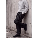 Life Style Butiken Ανδρικό Relaxed Fit Παντελόνι με Πιέτες Μπροστά Φαρδύ Παντελόνι με Ελαστικότητα LS12691 Μαύρο 5