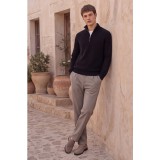 Life Style Butiken Ανδρικό Παντελόνι Smart Casual με Λάστιχο στη Μέση LS12693 Γκρι Taupe 3