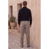 Life Style Butiken Ανδρικό Παντελόνι Smart Casual με Λάστιχο στη Μέση LS12693 Γκρι Taupe 5