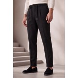 Life Style Butiken Ανδρικό Παντελόνι Smart Casual με Πιέτες και Κορδόνι LS13358 Μαύρο Tech Stretch 1