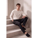 Life Style Butiken Ανδρικό Παντελόνι Smart Casual με Πιέτες και Κορδόνι LS13358 Μαύρο Tech Stretch 6