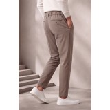 Life Style Butiken Ανδρικό Παντελόνι Smart Casual με Πιέτες και Κορδόνι LS13358 Μπεζ-Καφέ  Tech Stretch 3