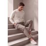 Life Style Butiken Ανδρικό Παντελόνι Smart Casual με Πιέτες και Κορδόνι LS13358 Μπεζ-Καφέ  Tech Stretch 6