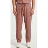 Life Style Butiken Ανδρικό Κοντομάνικο Πουκάμισο Oversize Μαο με κρυφά κουμπιά LS1M5893 Καφέ 6