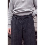 Life Style Butiken Ανδρικό Παντελόνι Baggy με Ελαστική Μέση & Βελούδινη Υφή LS15716 ΜΑΥΡΟ 2