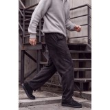 Life Style Butiken Ανδρικό Παντελόνι Baggy με Ελαστική Μέση & Βελούδινη Υφή LS15716 ΜΑΥΡΟ 3