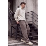 Life Style Butiken Ανδρικό Παντελόνι Baggy με Ελαστική Μέση & Βελούδινη Υφή LS15716 Μπεζ-Καφέ 1