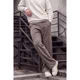 Life Style Butiken Ανδρικό Παντελόνι Baggy με Ελαστική Μέση & Βελούδινη Υφή LS15716 Μπεζ-Καφέ 2