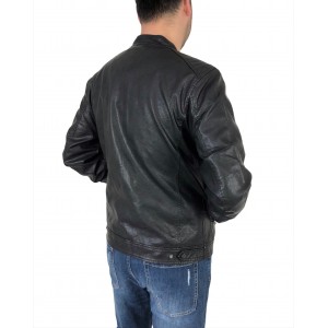 Life Style Butiken Ανδρικό Δερματινακι για άνοιξη  LS118071 Μαύρο