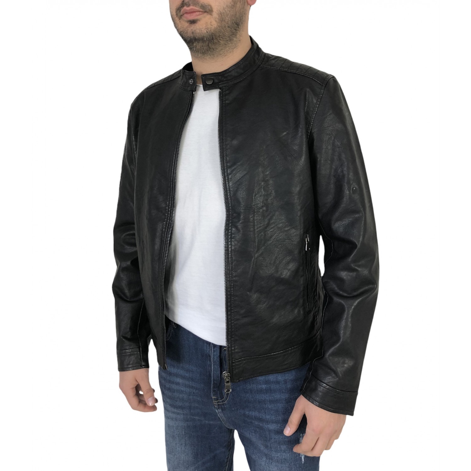 Life Style Butiken Ανδρικό Δερματινακι για άνοιξη  LS118071 Μαύρο