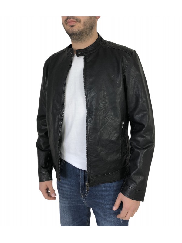 Life Style Butiken Ανδρικό Δερματινακι για άνοιξη  LS118071 Μαύρο